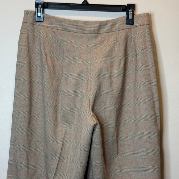 Talbots Womens Sz 10 Wool Blend Plaid Trousers Brown/Tan Stretch Dress Pants VTG - Picture 5 of 10